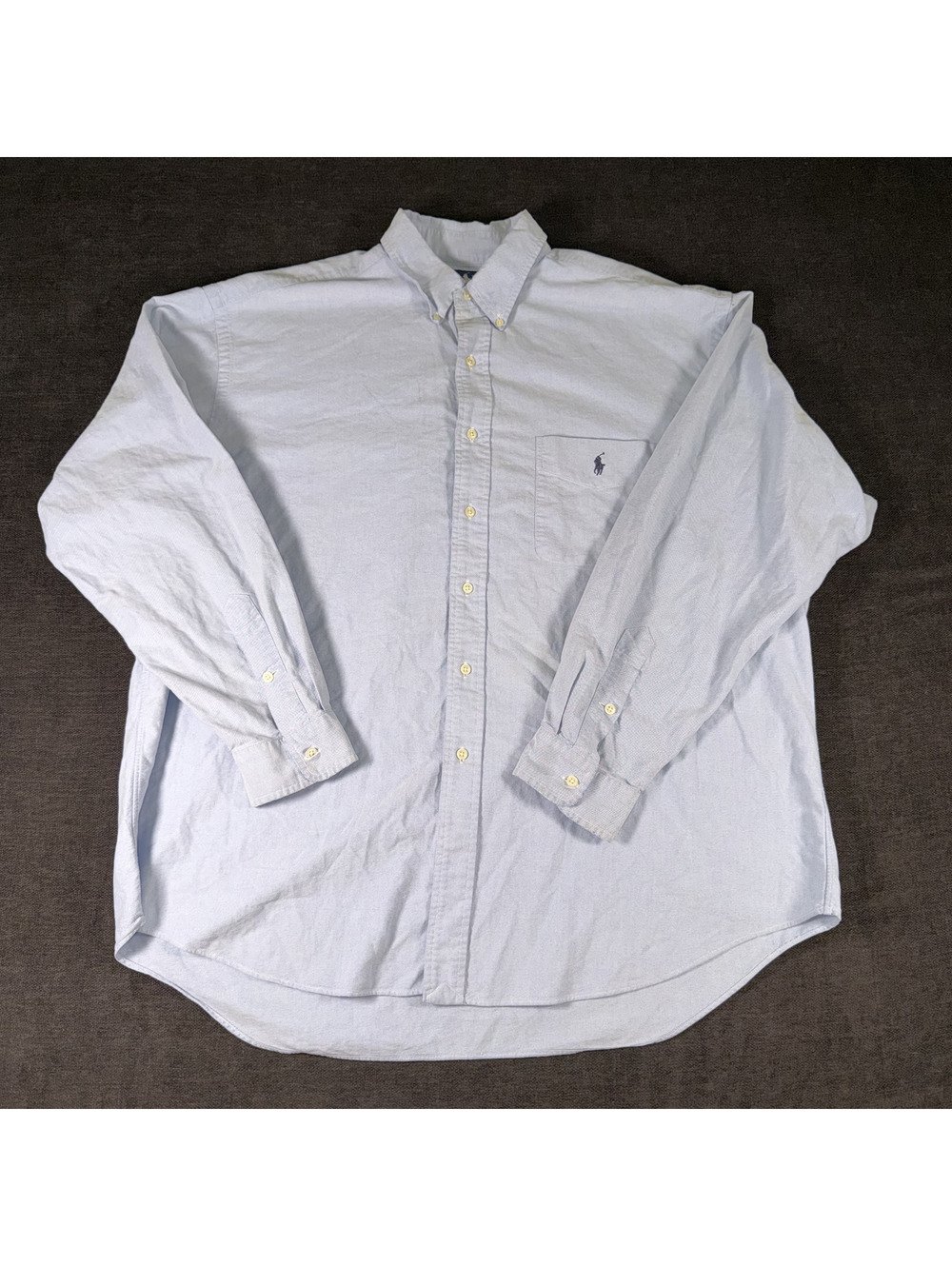 Ralph Lauren Men's Light Blue Oxford Big Shirt XL 100% Cotton